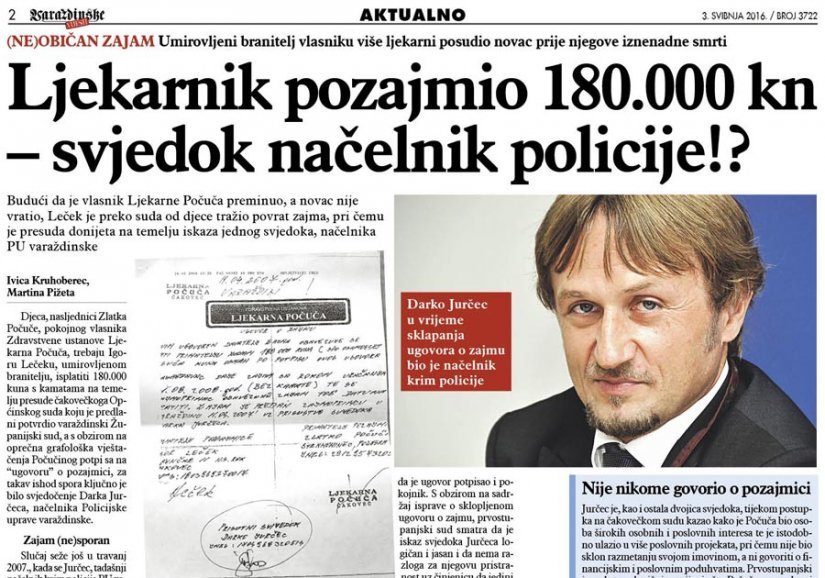 Ljekarnik pozajmio 180.000 kuna, a svjedok – načelnik policije!?