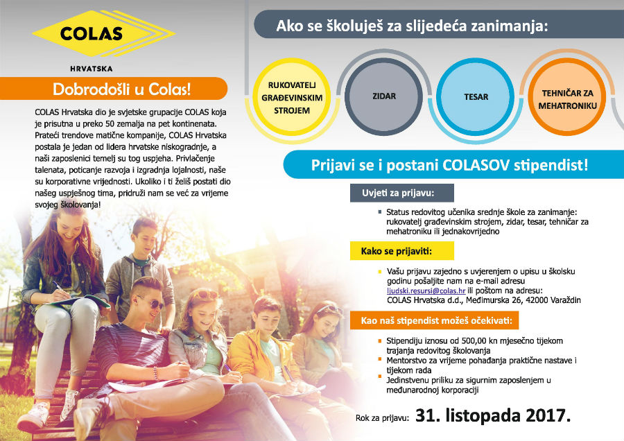 Natječaj za stipendiranje Colas Hrvatska page 001