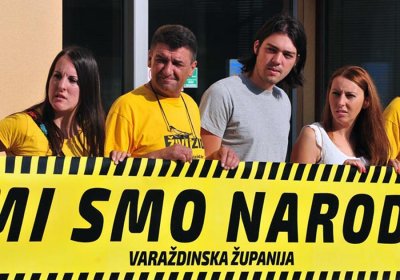 Prosvjed Živog zida zbog već godinama zatvorene državne ceste DC22 Možđenec-Sudovec