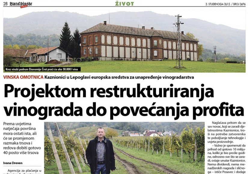 Kaznionici u Lepoglavi europska sredstva za unapređenje vinogradarstva
