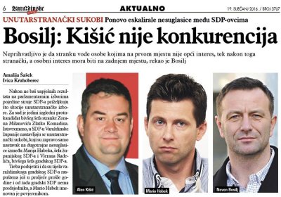 O sukobima u SDP-u - Bosilj: Alen Kišić nije mi konkurencija