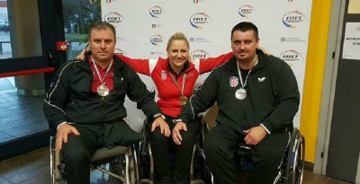Zoran Križanec, Helena Dretar Karić i Tomislav špalj (s lijeva) osvojili su medalje u Italiji