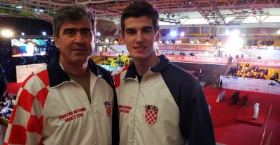 Enes Garibović s ocem i izbornikom Esadom Garibovićem