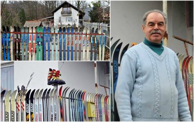 NEOBIČNO  Zvonimir Vrbanić iz zaseoka Vrbanići u Bednji napravio ogradu od skija
