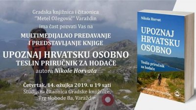 Večeras predavanje &quot;Upoznaj Hrvatsku osobno&quot; u čitaonici Metel Ožegović