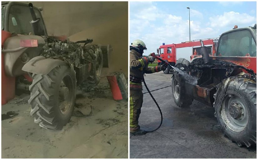 FOTO: Punjenje akumulatora izazvalo požar, ugasili ga vatrogasci DVD-a Ludbreg