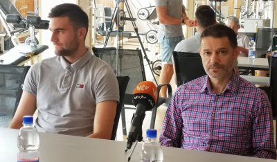 Ivan Nevistić i Borimir Perković na današnje druženju s novinarima u klubu