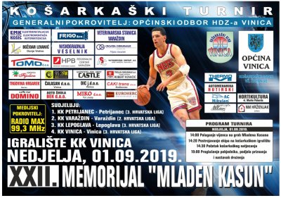 U nedjelju tradicionalni 22. Memorijalni košarkaški turnir „Mladen Kasun“