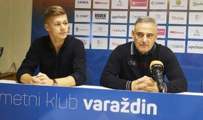 Luka Bonačić i Marko Stolnik na današnjem druženju s novinarima u varaždinskom prvoligašu