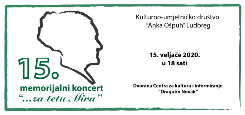 Ludbreg: Koncert u spomen Mirjane Bošnjak preminule predsjednice KUD-a Anka Ošpuh
