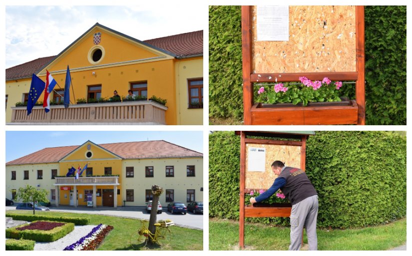 FOTO Zgradu Općine Vinica te oglasne ploče krasi novo sezonsko balkonsko cvijeće