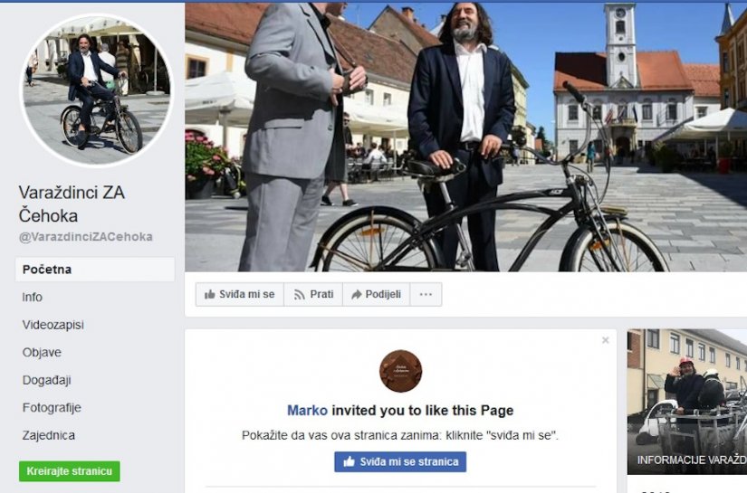 Čehok: Nisam urednik fb stranica „Varaždinci ZA Čehoka“ - bio sam u kampanji 2017.