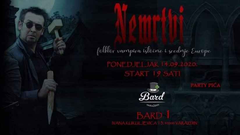 Nemrtvi predavanje: Folklor vampira istočne i srednje Europe u ponedljeljak u Bardu