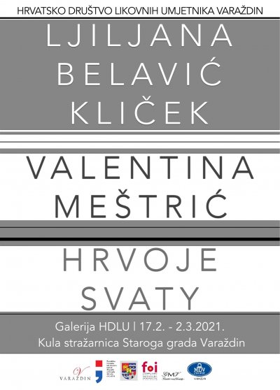 Galerija HDLU: Svoje radove predstavljaju Ljiljana Belavić Kliček, Valentina Meštrić  i Hrvoje Svaty