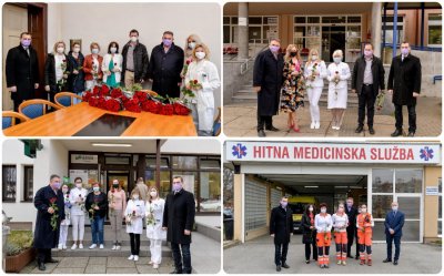 Povodom Međunarodnog Dana žena župan Čačić prigodno darivao žene ružama