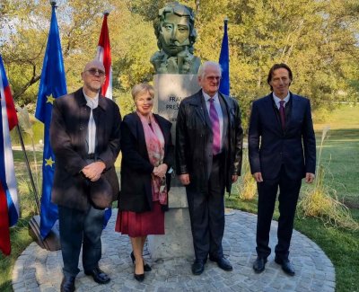 Otkriven Prešernov spomenik u Zagrebu – Antolić Vupora: Stalnim jačanjem veza produbljujemo prijateljstvo dviju država