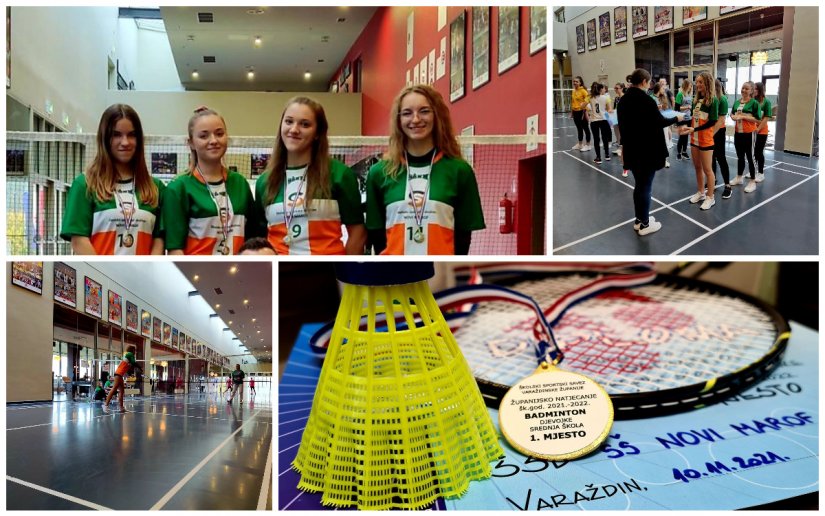 Ženska ekipa SŠ Novi Marof plasirala se na državno prvenstvo u badmintonu