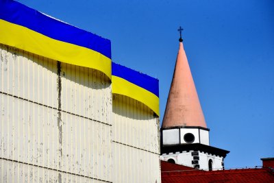 Zastava Ukrajine i na najvećem trgovačkom objektu u centru Varaždina