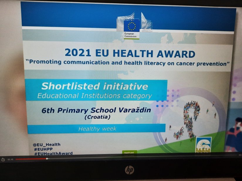 Projekt 6. O&Scaron; Varaždin "Zdravi tjedan" zavr&scaron;io u finalu najboljih EU projekata