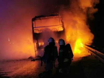 Zapalio se slovački autobus na A4 kod izlaza Varaždin