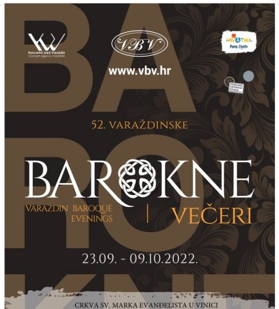 Koncert 52. Varaždinskih baroknih večeri u Vinici u ponedjeljak, 26. rujna