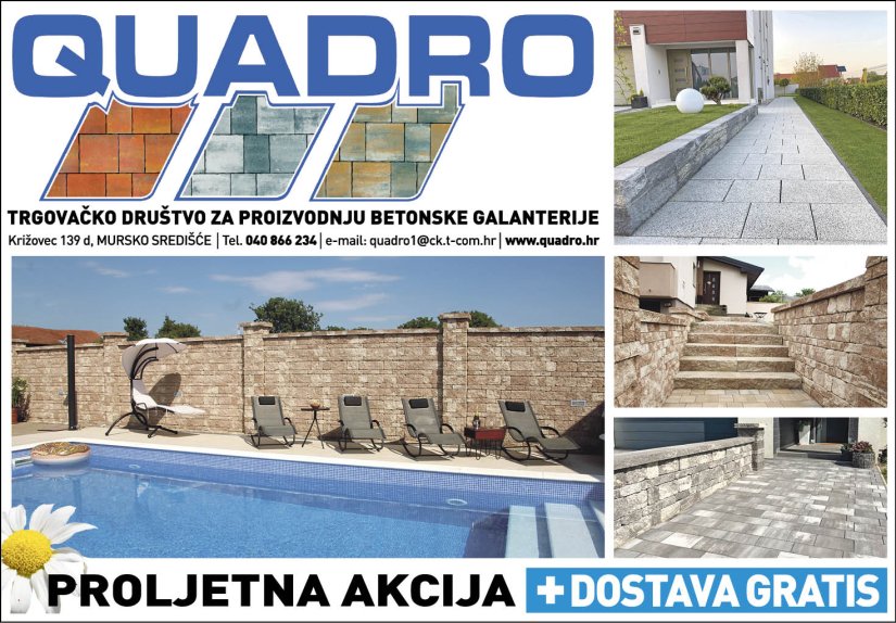 QUADRO D.O.O. Širok asortiman betonskih proizvoda: iskoristite proljetnu akciju!