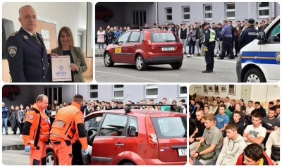 FOTO Kako izgleda očevid i kako pomoći unesrećenima doznali učenici Strojarske i prometne škole