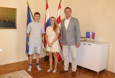 Gradonačelnik Varaždina priredio prijem za Marina Ranteša i Ivanu Malobabić