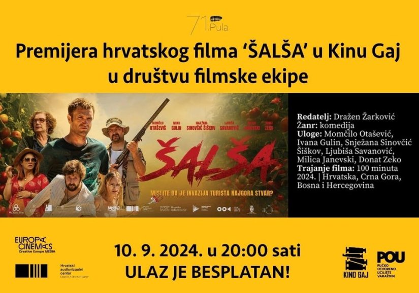 Kino Gaj premijerno prikazuje &quot;Šalšu&quot;, hrvatsku zombi komediju