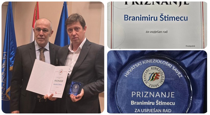 Dr. sc. Branimiru Štimcu, prof. priznanje od Hrvatskog kineziološkog saveza za uspješan rad u 2024.