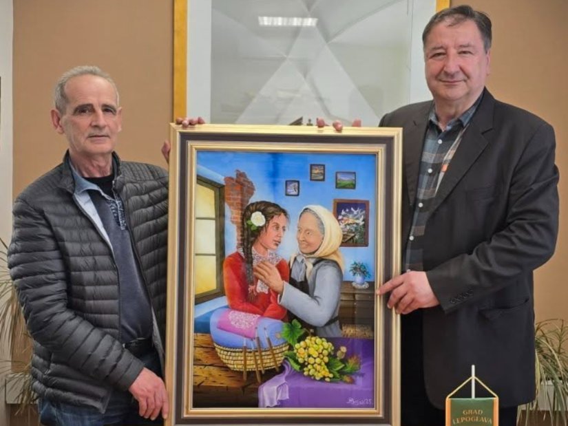 Mirko Bajsić, samouki slikar naive, poklonio sliku gradu Lepoglavi
