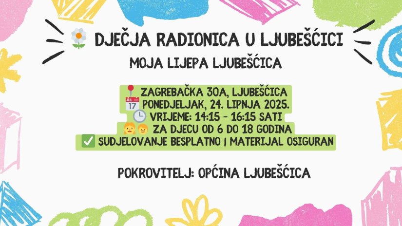 Ne propustite radionicu Udruge Ana &quot;Moja lijepa Ljubešćica&quot;