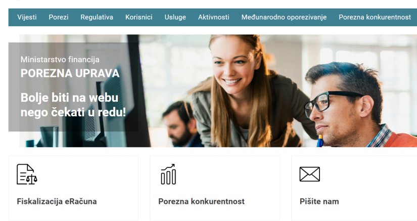 Najavljena privremena nedostupnost sustava Porezne uprave