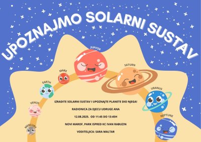 Radionica “Upoznajmo solarni sustav” stiže u Novi Marof