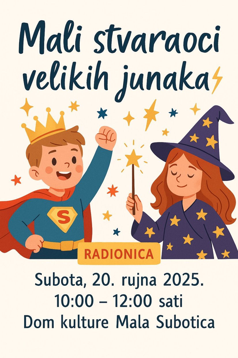 Udruga Ana: Najava radionice Mali stvaraoci velikih junaka