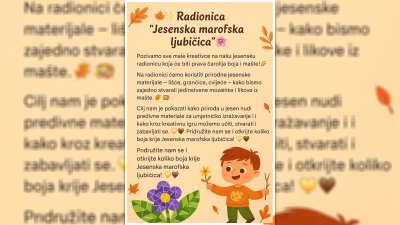 Prijavite se na radionicu “Jesenska marofska ljubičica”