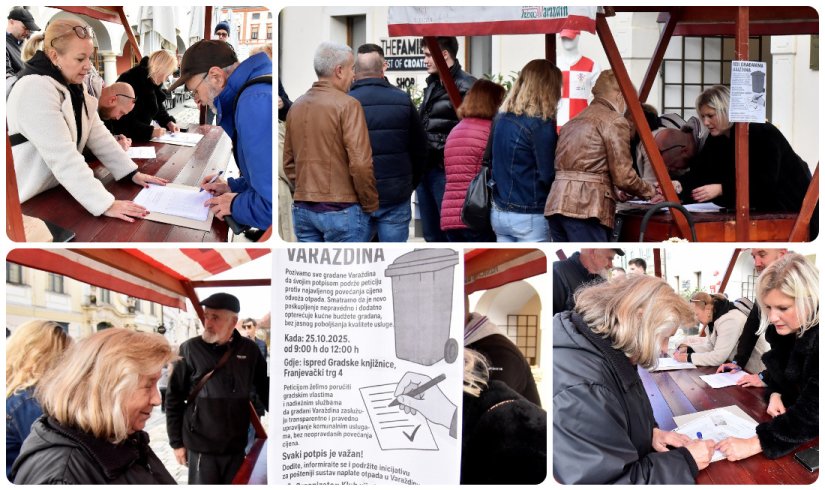 FOTO Varaždinci potpisivali peticiju protiv najavljenog poskupljenja odvoza otpada