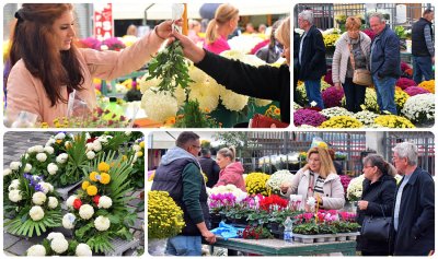 FOTO Gužve oko štandova s cvjetnim aranžmanima, pripreme za blagdan Svih svetih u punom jeku