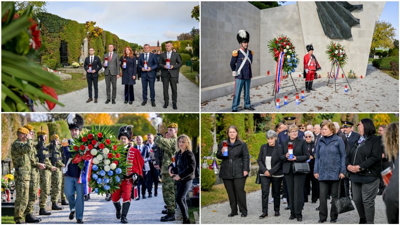 FOTO Uoči blagdana Svih svetih položeni vijenci i odana počast na Gradskom groblju u Varaždinu