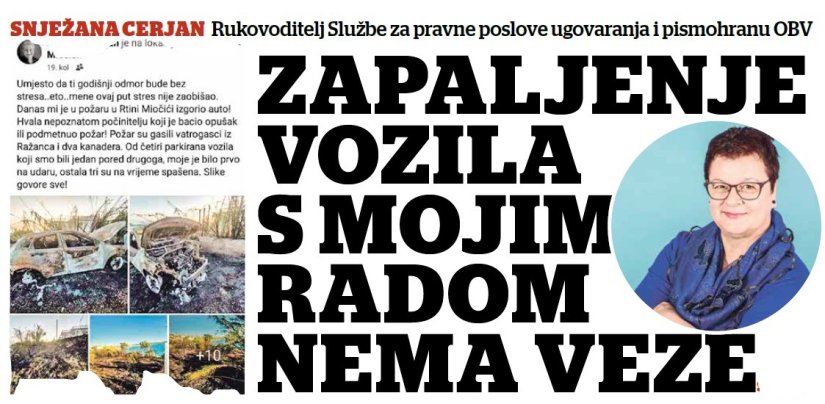 “Zapaljenje vozila veze s mojim radom - nema”