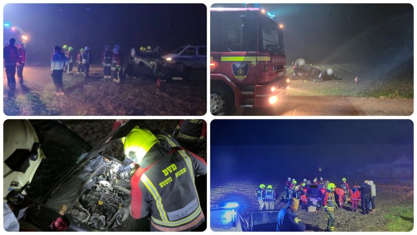 Vatrogasci noćas izvlačili unesrećene iz prevrnutog automobila kod Svetog Đurđa