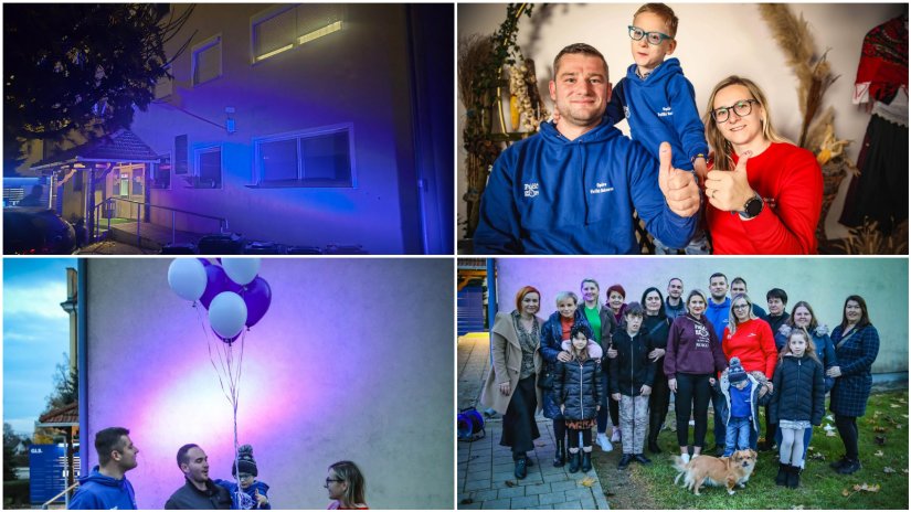 FOTO Ljubičasto svjetlo i baloni u Velikom Bukovcu u znak podrške &quot;Palčićima&quot; i njihovim roditeljima