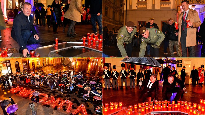 FOTO Ispred Gradske vijećnice u Varaždinu upaljeni lampioni u znak sjećanja na žrtve Vukovara i Škabrnje