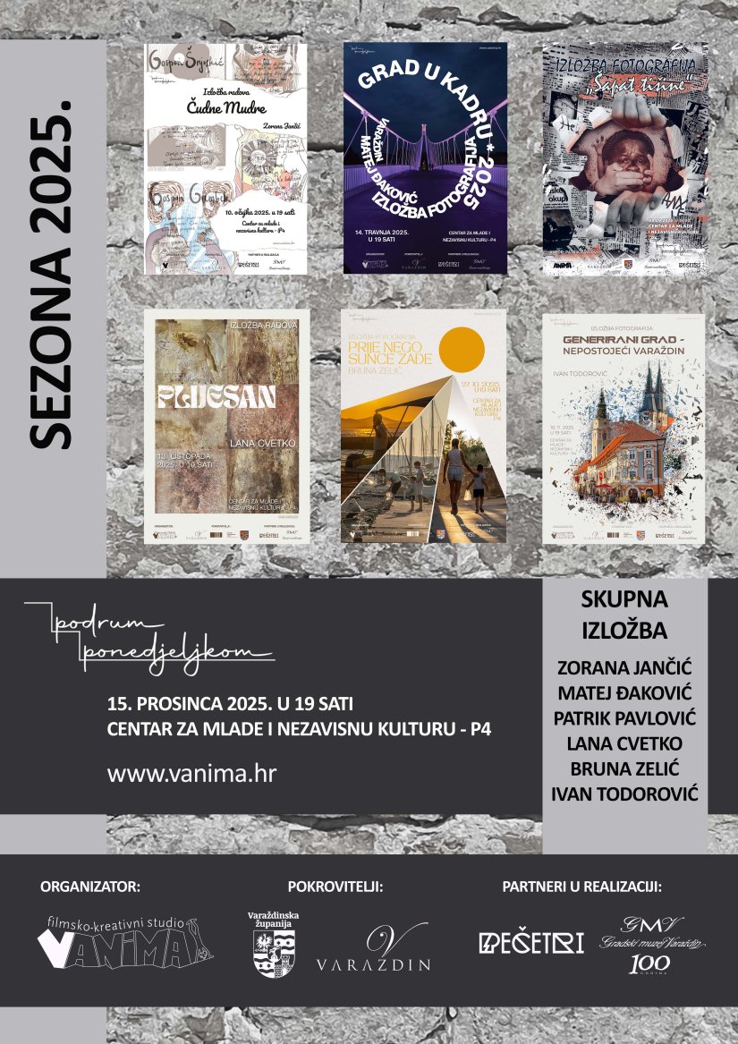 „Podrum ponedjeljkom“ – skupna izložba „Sezone 2025.“