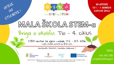 Otvoreni upisi u 4. ciklus Male STEM &scaron;kole &bdquo;Briga o okoli&scaron;u: Tlo&ldquo;