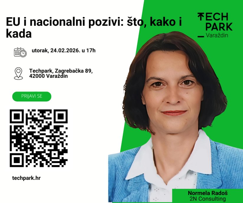 Radionica o EU i nacionalnim pozivima u Tehnolo&scaron;kom parku Varaždin