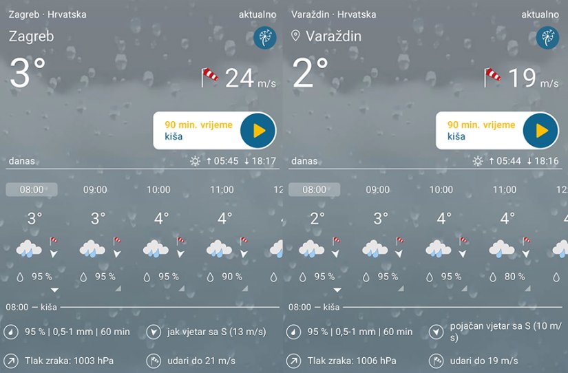 Zbog opasnih vremenskih uvjeta, otkazana nastava u Zagrebu