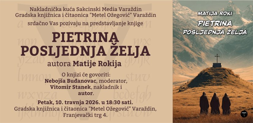 Predstavljanje knjige "Pietrina posljednja želja" ovog petka u Gradskoj knjižnici