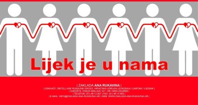 Zaklada Ana Rukavina i &Scaron;D Sudovec pozivaju na akciju tipizacije krvi za upis u registar darivatelja matičnih stanica