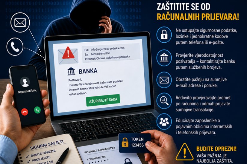 Tvrtka ostala bez desetaka tisuća eura - prevaranti zatražili obnovu i ažuriranje internetskog bankarstva